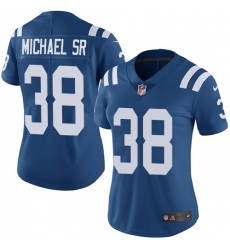 Women's Nike Indianapolis Colts #38 Christine Michael Sr Royal Blue Team Color Vapor Untouchable Limited Player NFL Jersey
