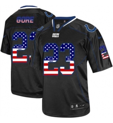 Men's Nike Indianapolis Colts #23 Frank Gore Elite Black USA Flag Fashion NFL Jersey