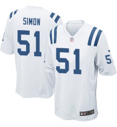Men's Nike Indianapolis Colts #51 John Simon Game White NFL Jersey