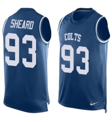 Men's Nike Indianapolis Colts #93 Jabaal Sheard Limited Royal Blue Player Name & Number Tank Top NFL Jersey