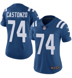 Women's Nike Indianapolis Colts #74 Anthony Castonzo Elite Royal Blue Team Color NFL Jersey