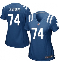 Women's Nike Indianapolis Colts #74 Anthony Castonzo Game Royal Blue Team Color NFL Jersey