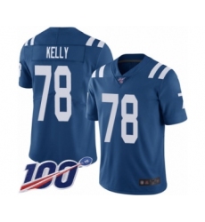 Men's Indianapolis Colts #78 Ryan Kelly Royal Blue Team Color Vapor Untouchable Limited Player 100th Season Football Jersey