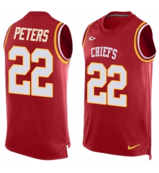 Men's Nike Kansas City Chiefs #22 Marcus Peters Limited Red Player Name & Number Tank Top NFL Jersey