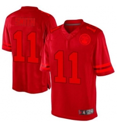 Men's Nike Kansas City Chiefs #11 Alex Smith Red Drenched Limited NFL Jersey