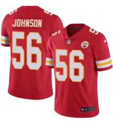 Men's Nike Kansas City Chiefs #56 Derrick Johnson Red Team Color Vapor Untouchable Limited Player NFL Jersey