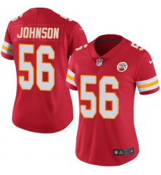 Women's Nike Kansas City Chiefs #56 Derrick Johnson Red Team Color Vapor Untouchable Limited Player NFL Jersey