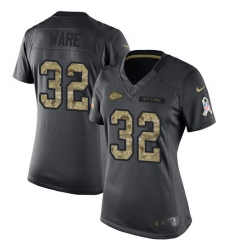 Women's Nike Kansas City Chiefs #32 Spencer Ware Limited Black 2016 Salute to Service NFL Jersey