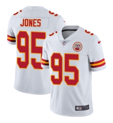 Men's Nike Kansas City Chiefs #95 Chris Jones White Vapor Untouchable Limited Player NFL Jersey