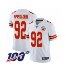 Men's Kansas City Chiefs #92 Tanoh Kpassagnon White Vapor Untouchable Limited Player 100th Season Football Jersey
