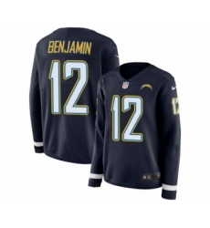 Women's Nike Los Angeles Chargers #12 Travis Benjamin Limited Navy Blue Therma Long Sleeve NFL Jersey