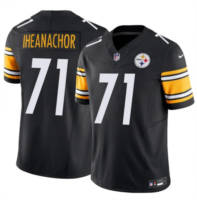 Men's Pittsburgh Steelers #71 Max Iheanachor Black 2026 Draft F.U.S.E. Vapor Limited Football Stitched Jersey