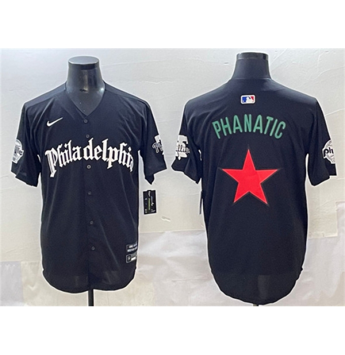 Men's Philadelphia Phillies Black Gothic Phanatic Vapor Limited Stitched Jersey