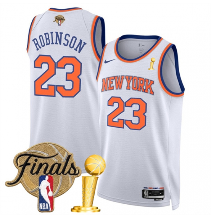 New Yok Knicks #23 Mitchell Robinson White 2026 Finals And Finals Champions Association Edition Stitched Basketball Jersey