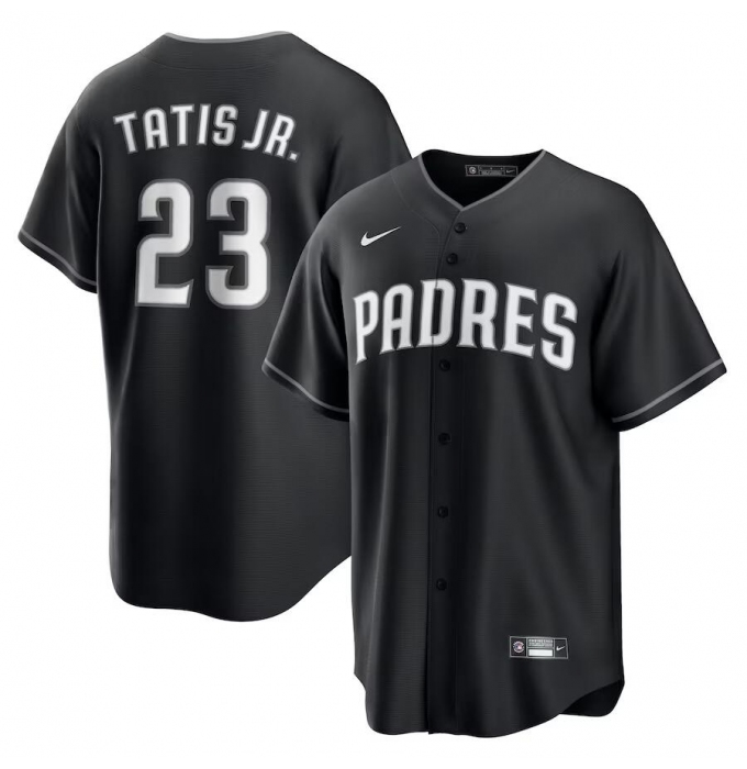 Men's San Diego Padres #23 Fernando Tatis Jr. Black Limited Stitched Baseball Jersey
