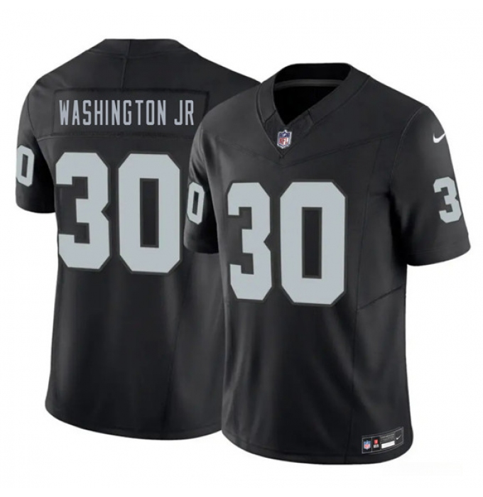 Men's Las Vegas Raiders #30 Mike Washington Jr. Black 2026 F.U.S.E. Vapor Untouchable Limited Football Stitched Jersey