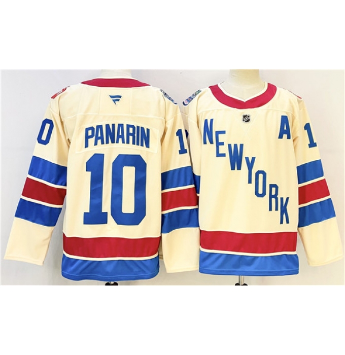 Men's New York Rangers #10 Artemi Panarin Beige 2025-26 Winter Classic With A Stitched Hockey Jersey