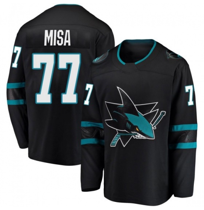 Men's San Jose Sharks #77 Michael Misa Alternate Black Jersey