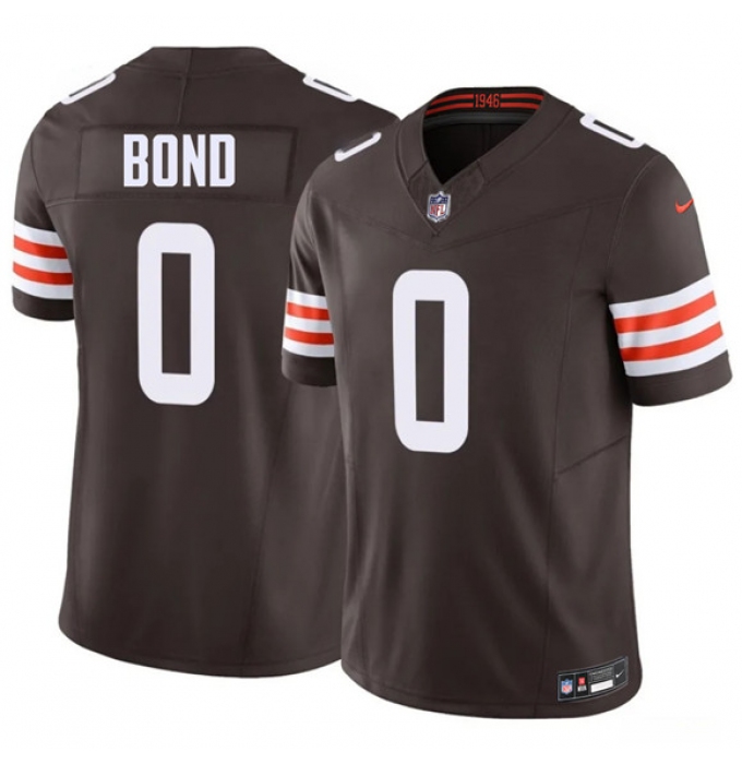 Men's Cleveland Browns #0 Isaiah Bond Brown 2026 Draft F.U.S.E. Vapor Limited Football Stitched Jersey