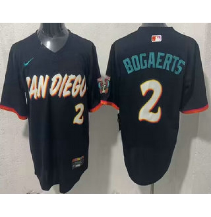 Men's San Diego Padres #2 Xander Bogaerts Black 2026 City Connect Stadium Jersey