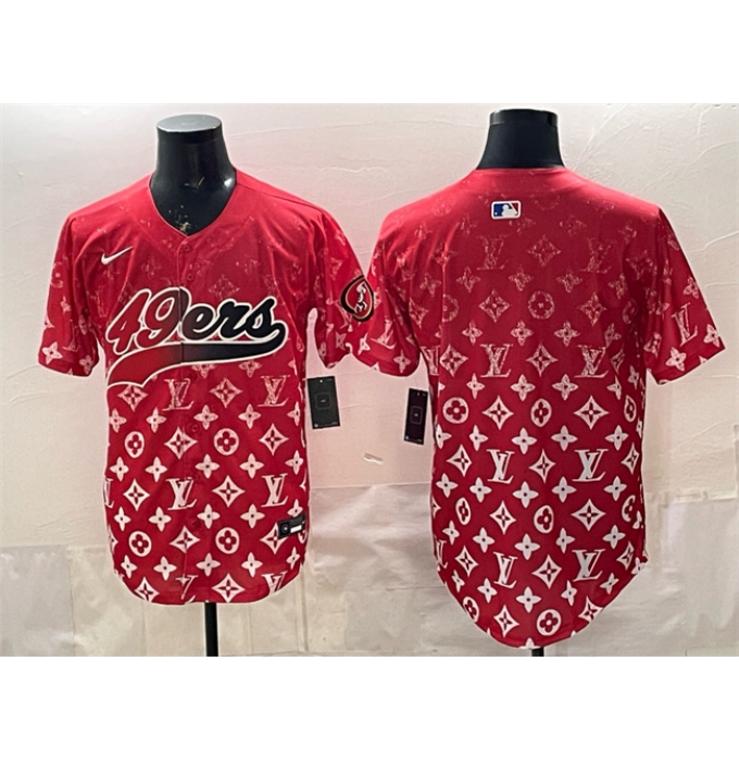 Men's San Francisco 49ers Blank Red Limited Stitched Baseball Jersey