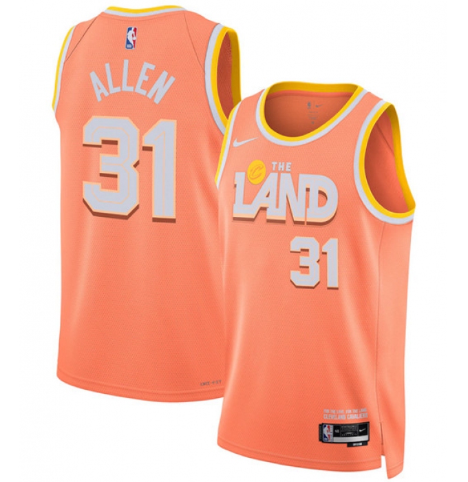 Men's Cleveland Cavaliers #31 Jarrett Allen Orange 2025-26 City Edition Swingman Stitched Jersey