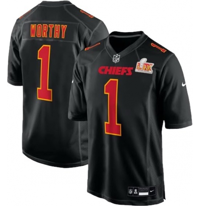 Men's Kansas City Chiefs #1 Xavier Worthy Black Vapor Untouchable Limited Stitched Football Jersey