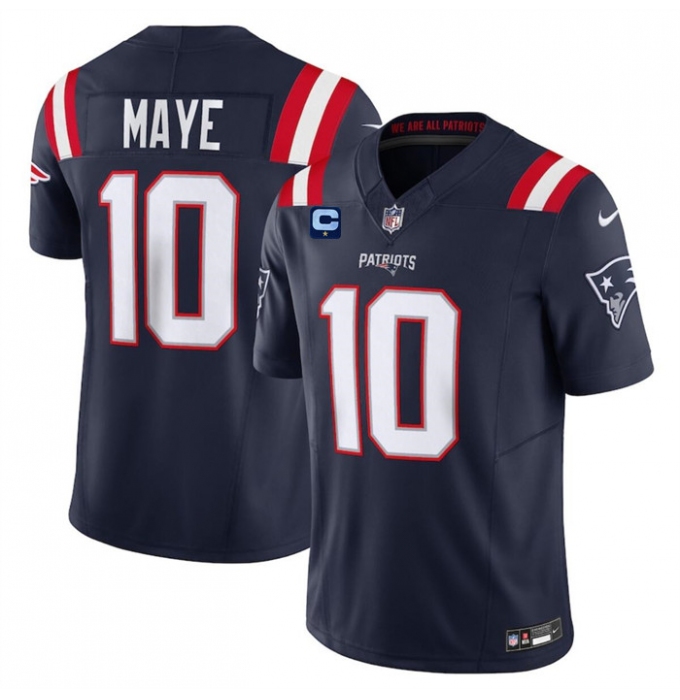 Men's New England Patriots #10 Drake Maye Navy 2025 F.U.S.E. With 1-Star C Vapor Limited Stitched Football Jersey