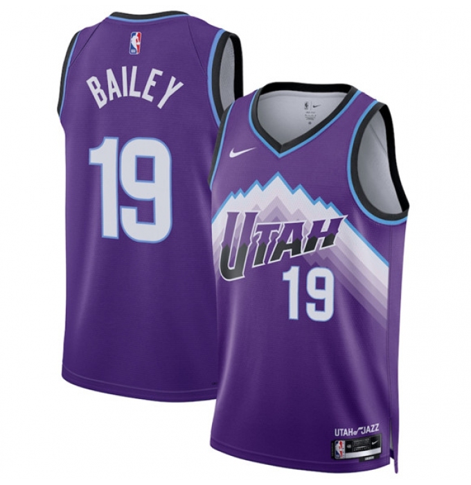 Men's Utah Jazz #19 Ace Bailey Purple 2025 Icon Edition Stitched Basketball Jersey