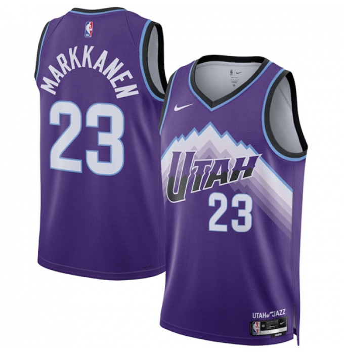 Men's Utah Jazz #23 Lauri Markkanen Purple 2025 Icon Edition Stitched Basketball Jersey