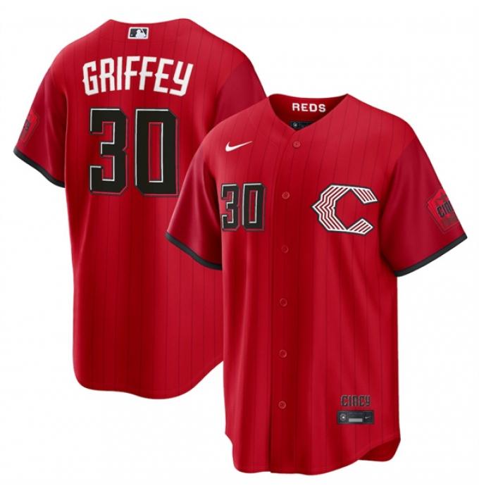 Men's Cincinnati Reds #30 Will Benson Red 2026 City Connect Stadium Stitched Baseball Jersey