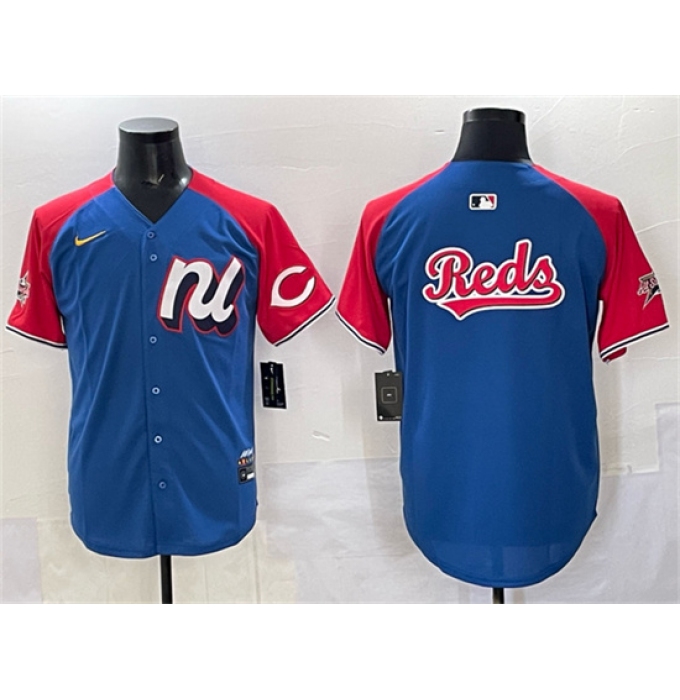 Men's National League Cincinnati Reds Team Big Logo Blue Red Alternate 2025 All-Star Edition Limited Stitched Baseball Jersey