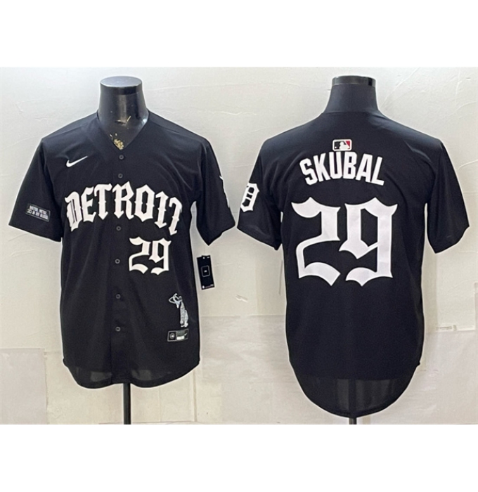 Men's Detroit Tigers #29 Tarik Skubal 2026 Black 'Motor Gothic Edition' Vapor Premier Limited Stitched Baseball Jersey
