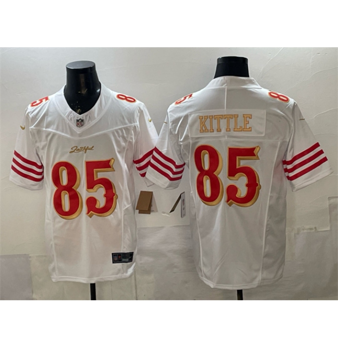 Men's San Francisco 49ers #85 George kittle White Gold 2025 F.U.S.E. “Rivalries” Vapor Limited Stitched Football Jersey