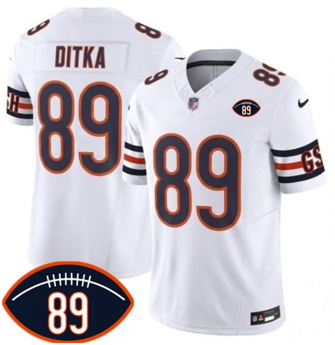 Men's Chicago Bears #89 Mike Ditka White 2026 With Mike Ditka 89 F.U.S.E. Vapor Untouchable Limited Football Stitched Jersey