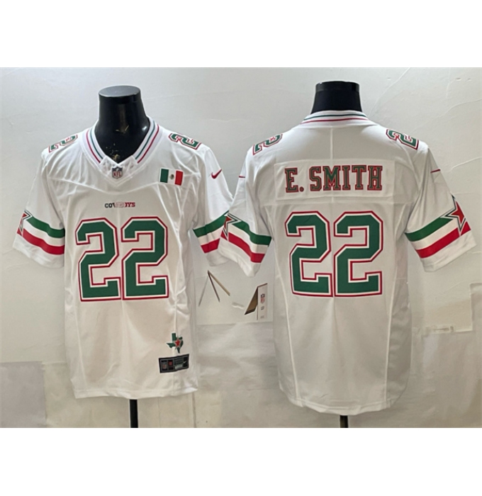 Men's Dallas Cowboys #22 Emmitt Smith 2024 Mexico White F.U.S.E. Stitched Football Jersey